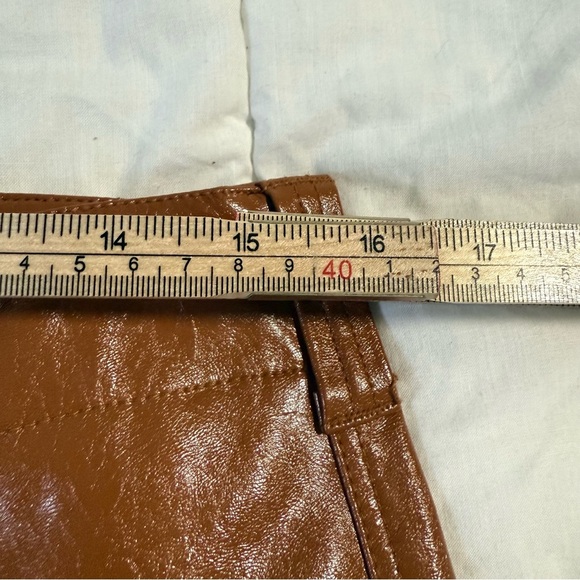 Free People Star Crossed Lovers Straight Faux Leather Pants Size 8 - Picture 10 of 15